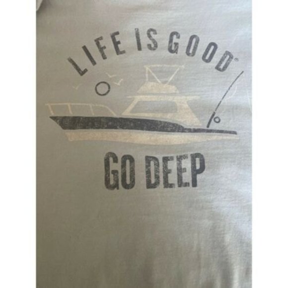 Life is Good Go Deep Mens Classic Fit Blue Short Sleeve Crew Neck Tee Size Large - Picture 8 of 8